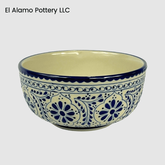 Handcrafted Talavera Soup Bowl – Cobalt Blue & Ivory Floral