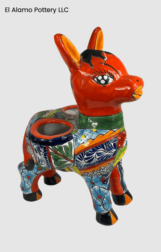 Maceta de burro de Talavera artesanal: un encanto colorido con alma mexicana