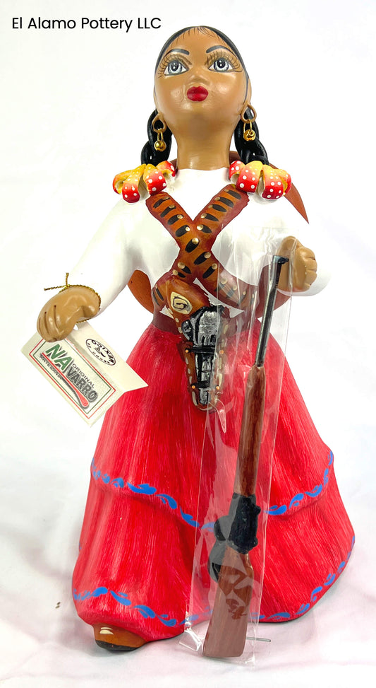 Original Navarro Lupita Figurine – Adelita with Rifle and Bandolier